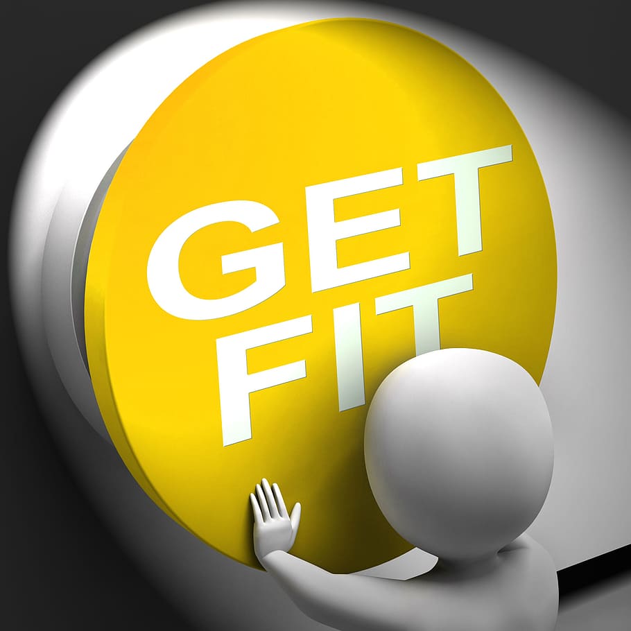 get, fit, pressed, showing, physical, aerobic, activity, athletic, button, exercise