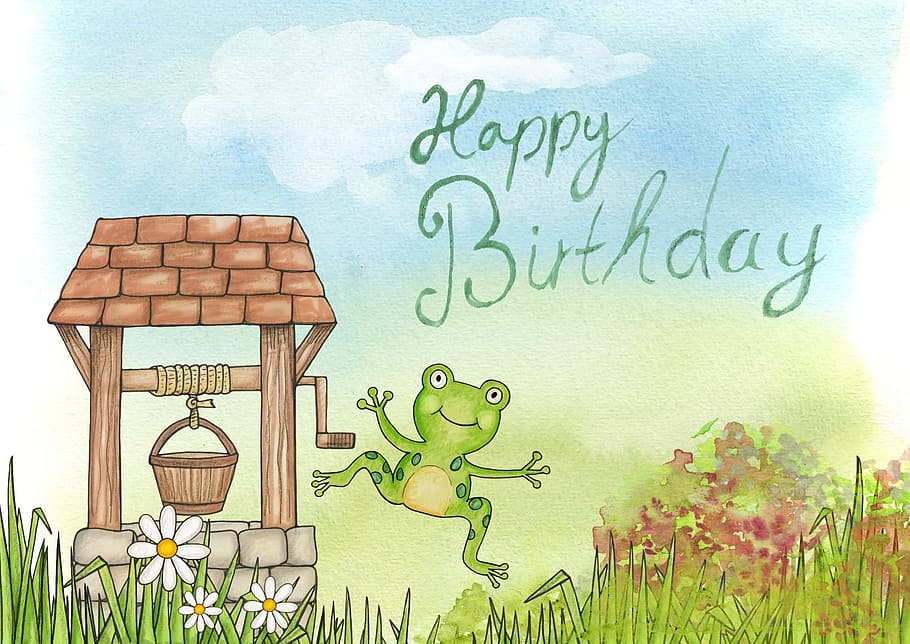 card, birthday, wishing, paper, graphics, text, communication, green color, western script, creativity