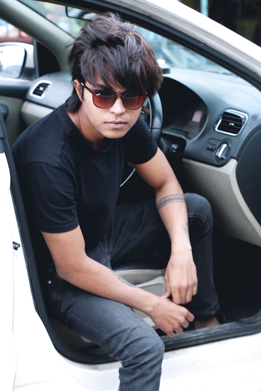 car, summer, handsome, fun, young, guy, boy, man, people, sunglasses