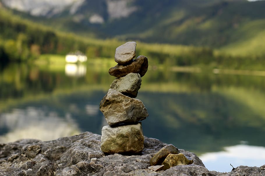 stone tower, relaxation, yoga, balance, meditation, stones, nature, stacked, cairn, harmony