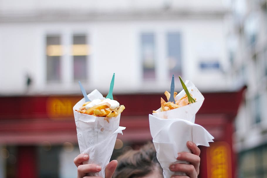 french fries, fast food, fried, fried potato, fries, pommes frites, potato, street food, food and drink, food