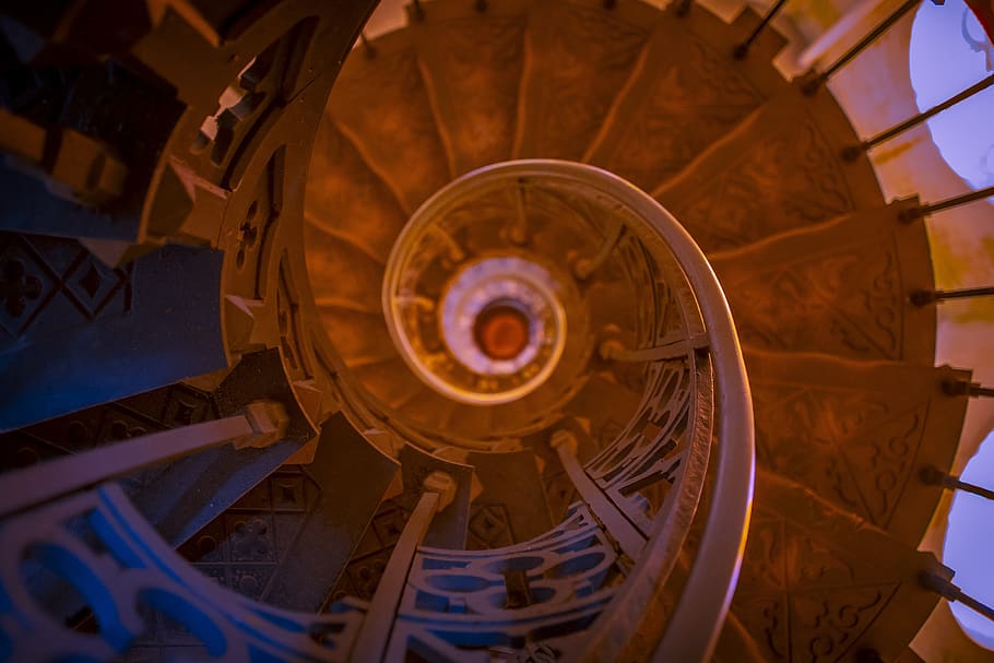 spiral staircase, tower, fairy tales, stairs, architecture, staircase, gradually, building, emergence, snail