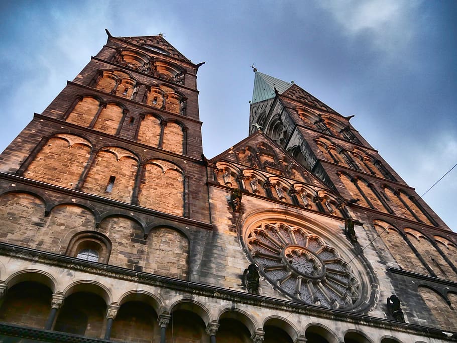 church, bremen, historically, architecture, building, places of interest, town hall, building exterior, built structure, low angle view