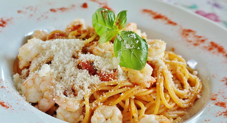 spageti, mie, tomat, pasta, starter, saus tomat, makan, makanan, makan siang, Italia