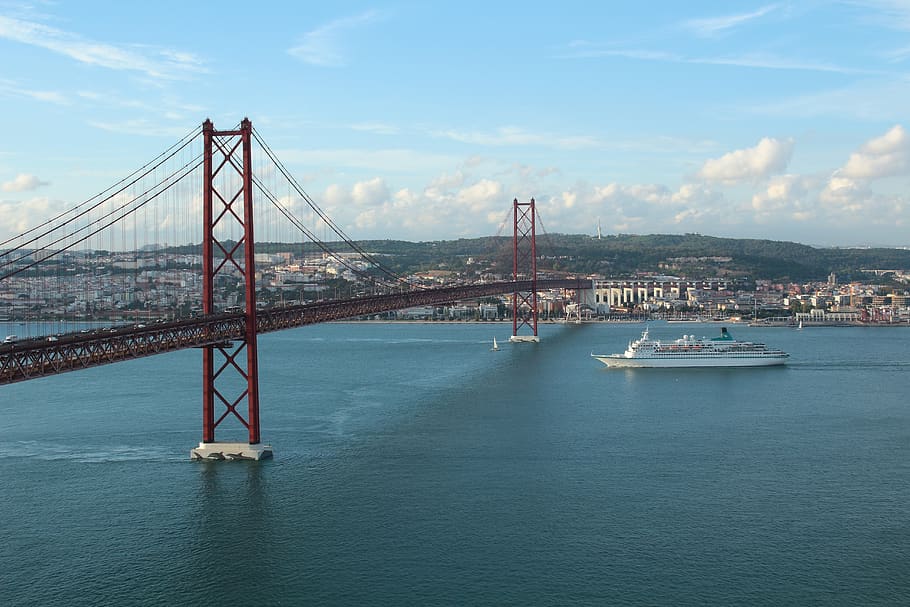 bridge, portugal, lisbon, landscape, architecture, travel, city, lisboa, europe, built structure