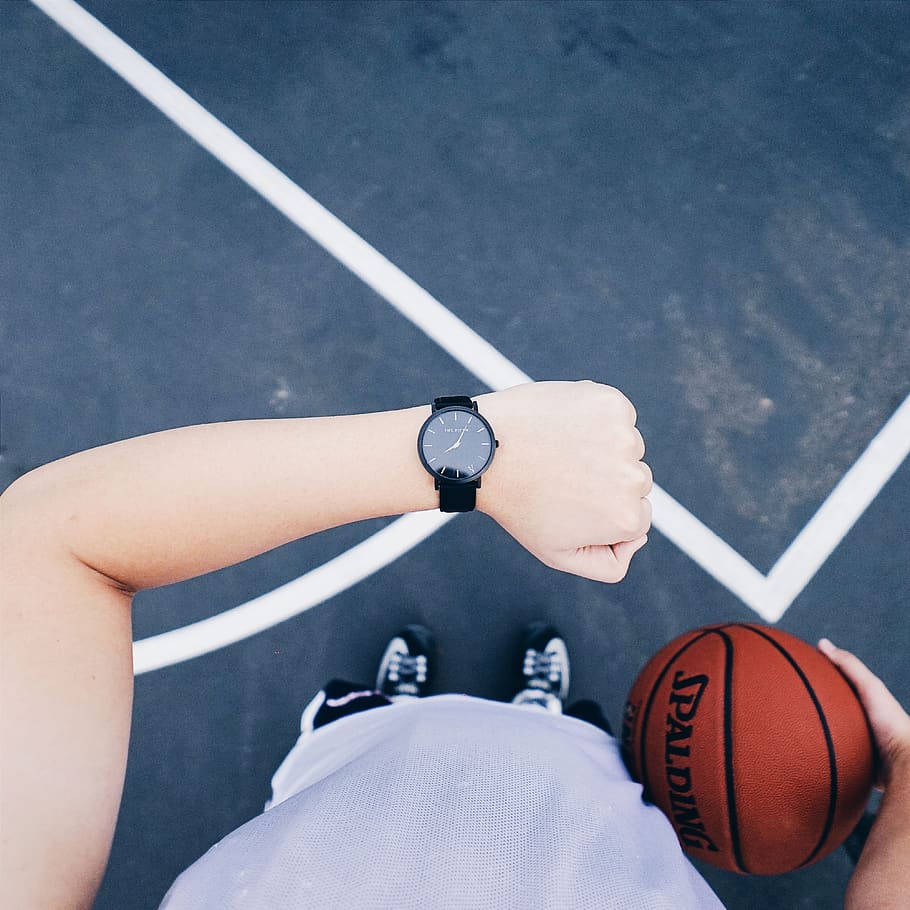 reloj, baloncesto, deporte, activo, entrenamiento, tiempo, pelota, juego, jugar, canasta