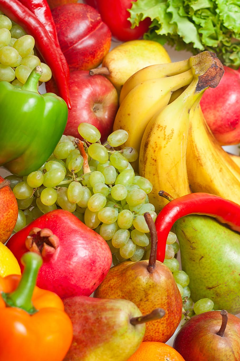 maçã, colorido, bananas, cozinhar, alimentação, comida, fresco, fruta, frutas, uva