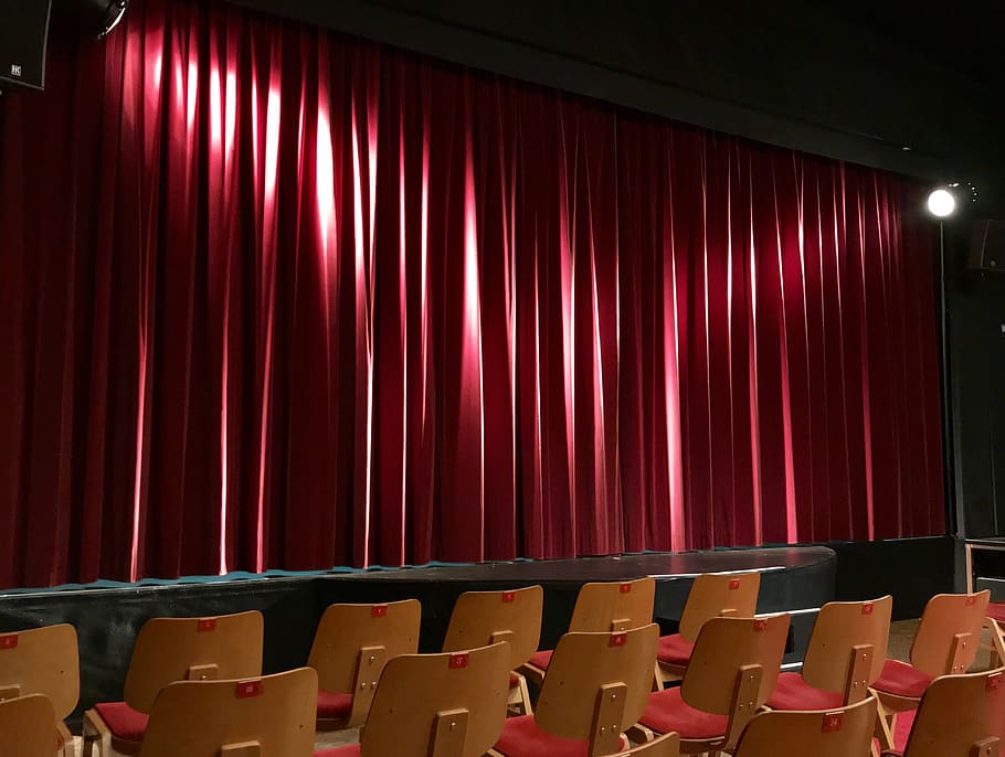 auditorium, stage, dramaturgy, opera, curtain, spotlight, curtain on, theater, small art stage, presentation