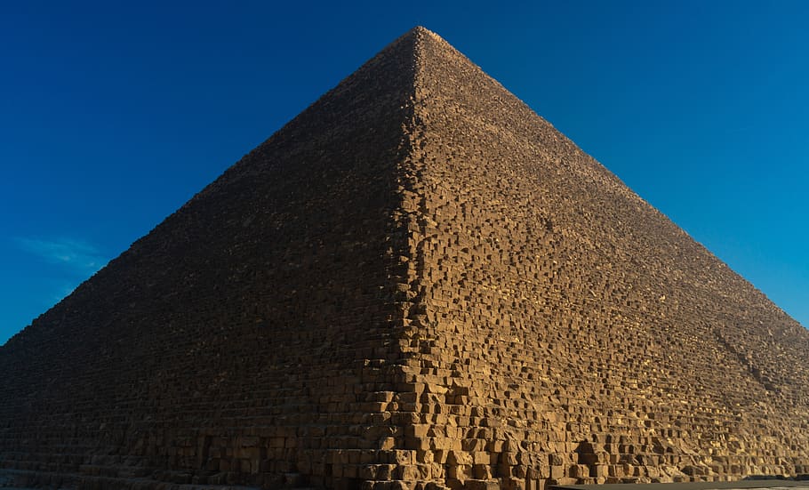 pyramid, egypt, giza, monument, pharaoh, sky, shape, clear sky, triangle shape, architecture