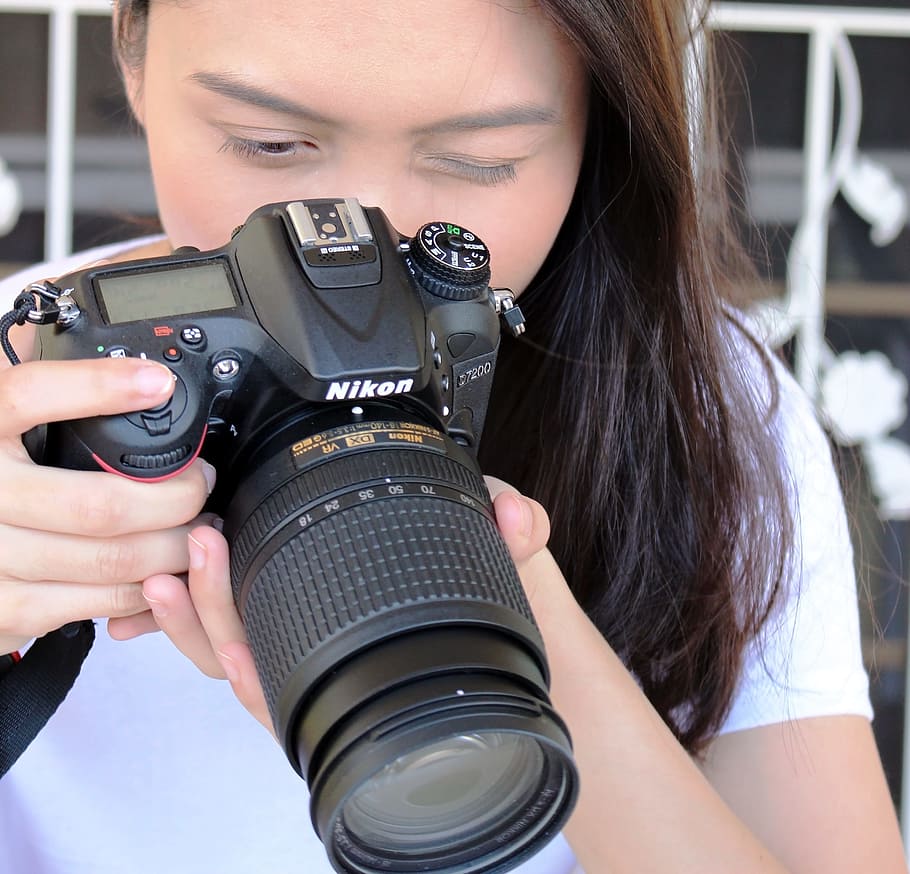 asian girl, takes, nikon, d7200, 7200 dslr camera, -, editorial use, camera, girl, woman