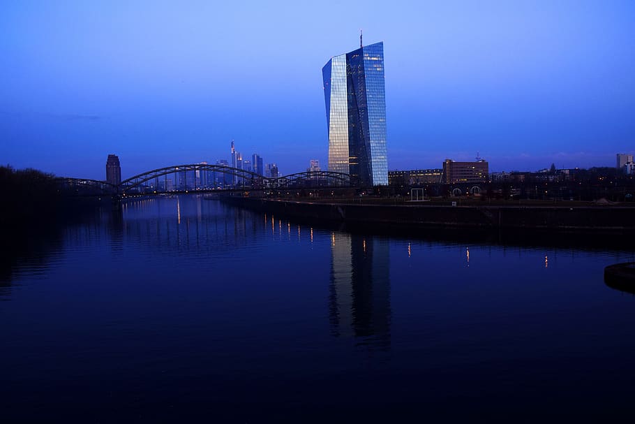ecb, banco central europeo, frankfurt, ffm, frankfurt a, m, rascacielos, horizonte, edificio, banco