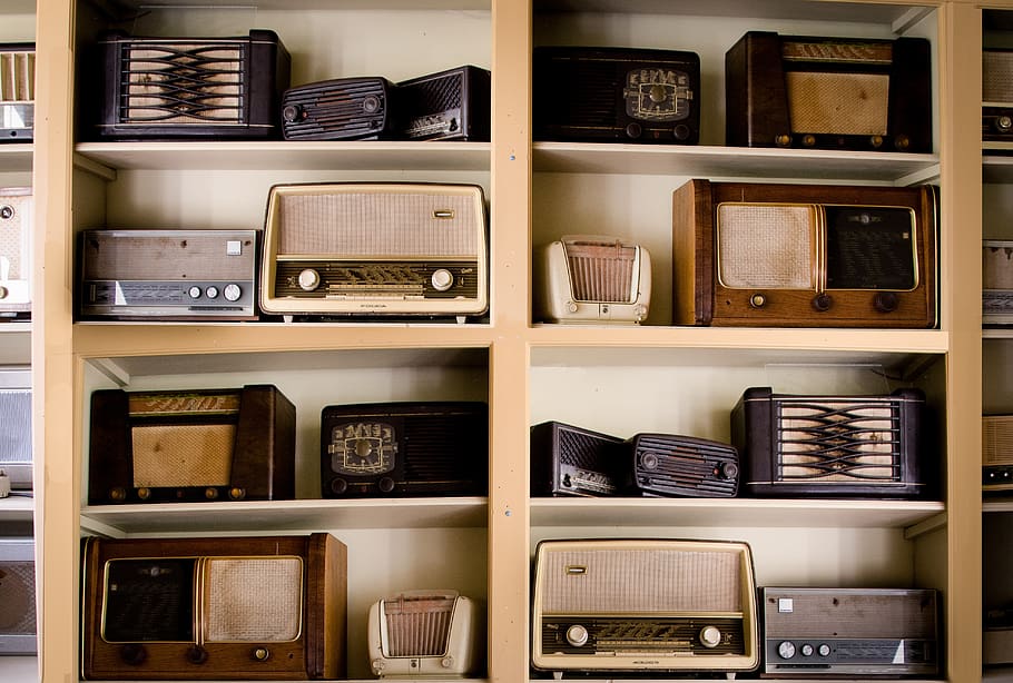 radio, vintage, 1950s, 1960s, antique, old, broadcast, retro, equipment, frequency