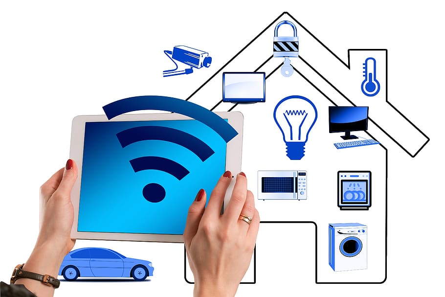 smart home, house, technology, multimedia, smartphone, bad, garage, auto, kitchen, washing machine