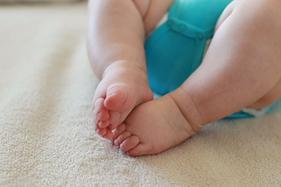 newborn, little, feet, blanket, baby, young, human body part, one person, body part, child