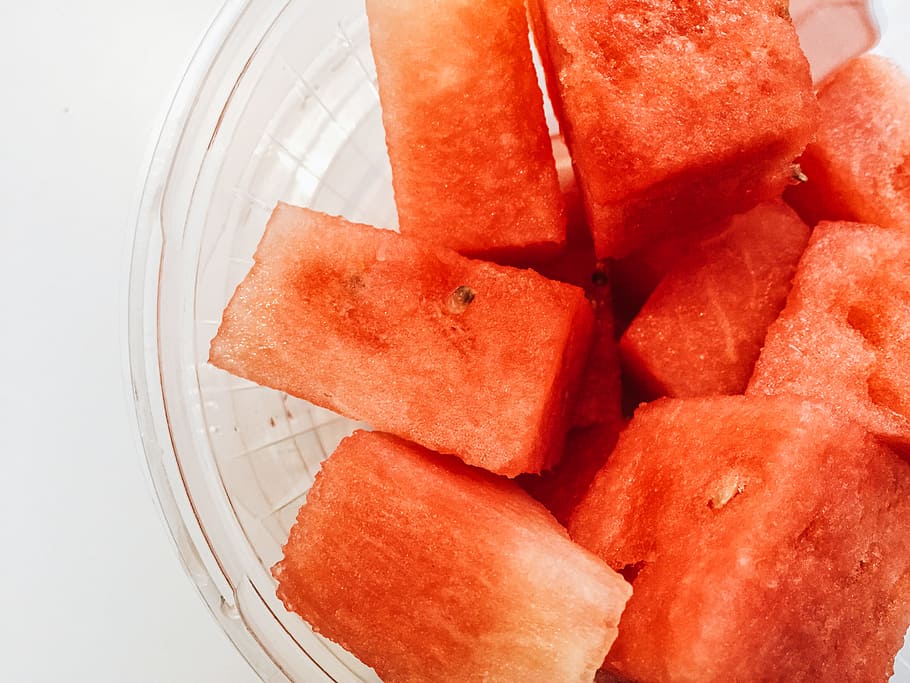semangka, buah-buahan, makanan, mangkuk, sehat, makanan dan minuman, kesegaran, close-up, makan tidak sehat, di dalam ruangan