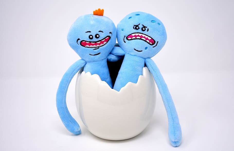 rick and morty, characters, emotions, smilies, funny, sad, cheerful, soft toy, stuffed animal, teddy bear