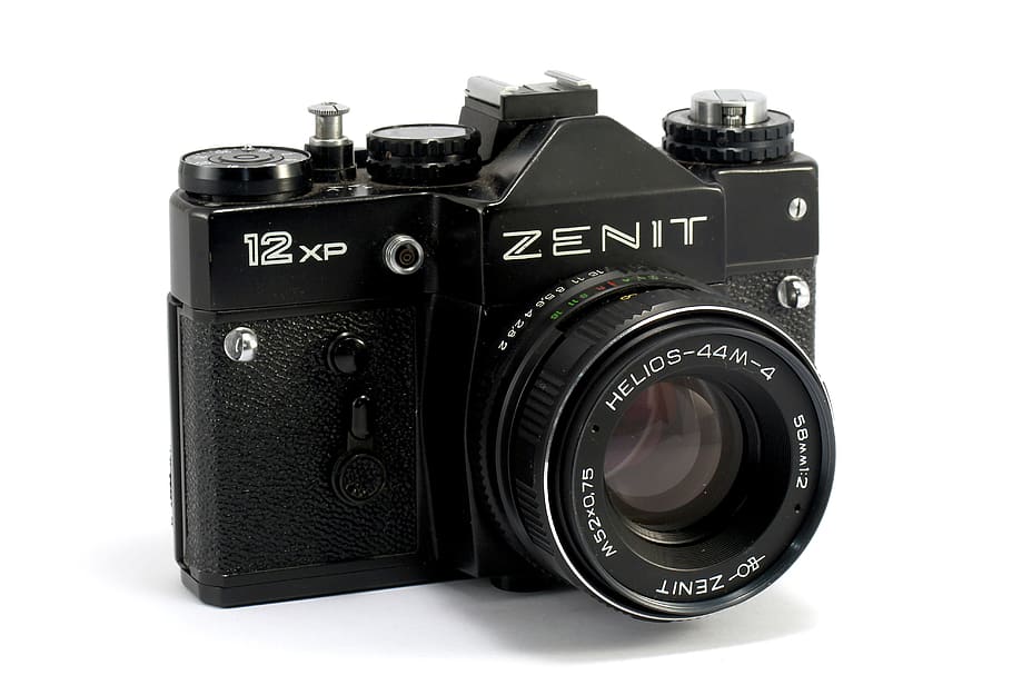 zenit, slr, lens, analog, camera, camera - photographic equipment, technology, photography themes, white background, photographic equipment