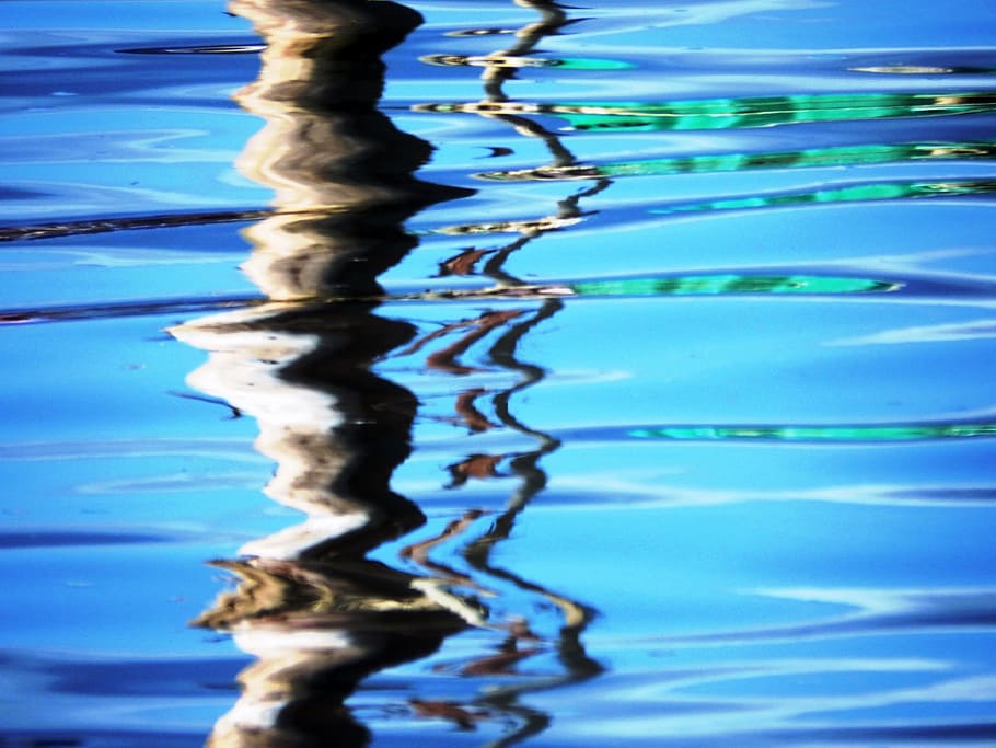 vívido, azul, abstrato, fundo de reflexão de água, verde, água, turquesa, reflexões, fundo, textura