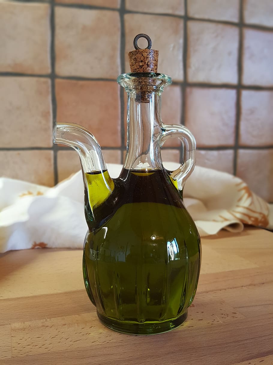minyak zaitun extra virgin, masakan Italia, diet mediterania, sano, hijau, dapur, bahan, tradisional, bumbu, Italia