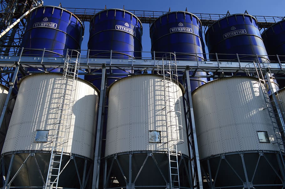 tank, metal, grain, silo, construction, steel, agriculture, architecture, industry, storage tank