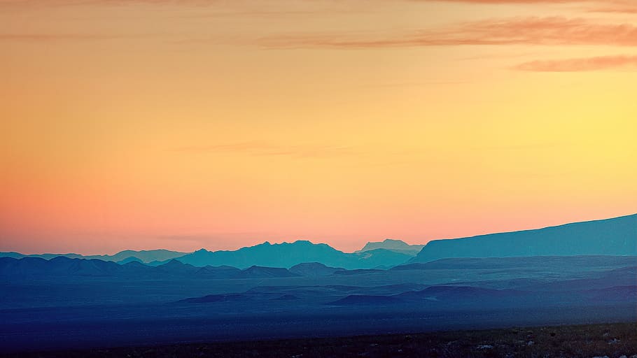 Nevada, desierto, montañas, tarde, luz, estado de ánimo, naturaleza, escénico, cielo, minimalismo