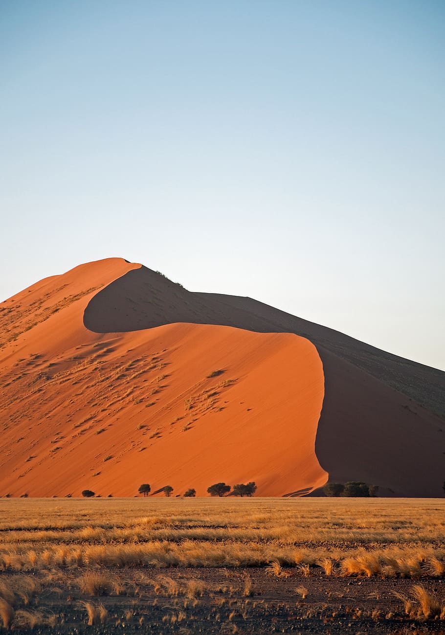 desert, sand, red, namibia, red sand, landscape, dry, nature, scenic, dunes