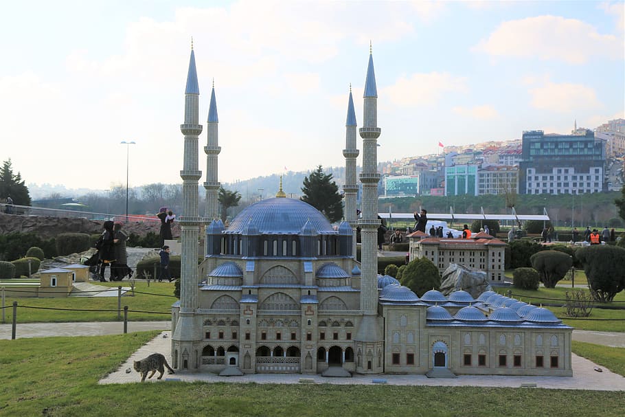 cami, the minarets, istanbul, maquette, miniaturk, islam, religion, city, turkey, architecture