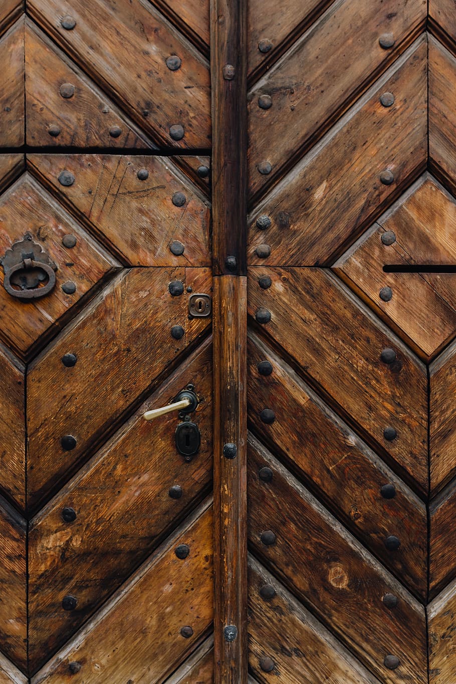 intrincadamente, ornamentado, portas, esculpido, vintage, velho, retrô, de madeira, madeira, madeira - material