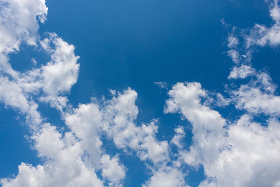 clouds, blue sky, blue sky background, fluffy, cloudscape, sky, blue, cloud - sky, white color, beauty in nature
