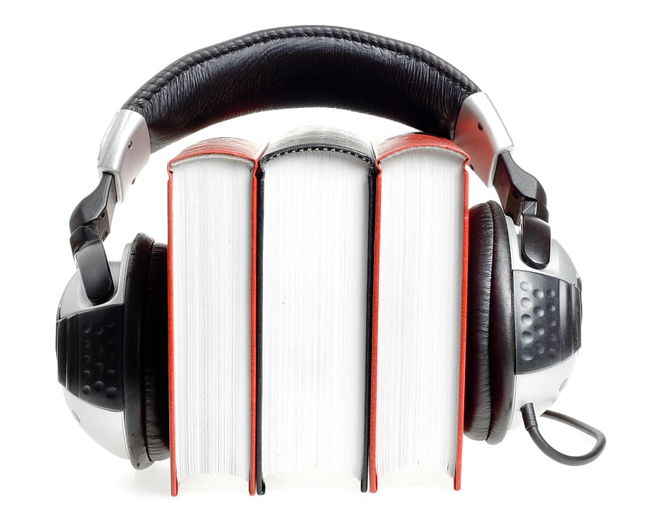 livro, áudio, literatura, isolado, branco, narração de histórias, ouvir, mídia, música, estudar