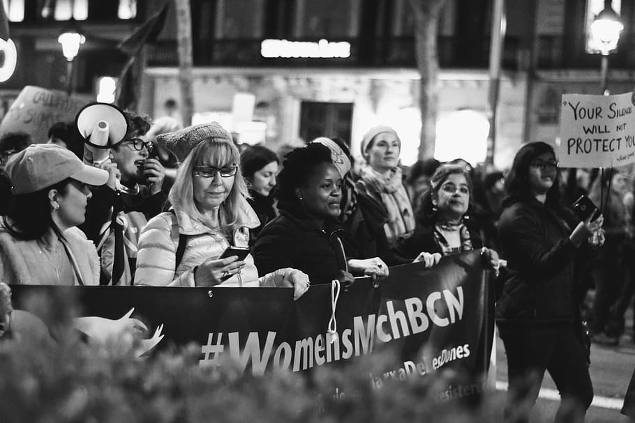 barcelona, women's day, gender, respect, rally, equality, demonstration, worldwide, girls, group of people