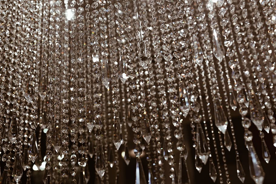 close, crystal chandelier, abstract, detail, background, luxury, glass, chandelier, crystal, bokeh