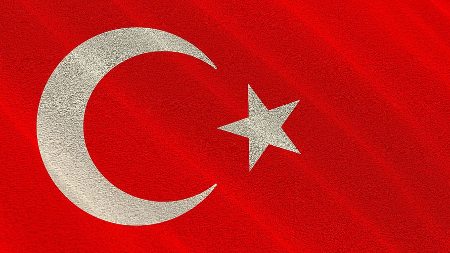 wallpaper, turkish, turkey, flag, turkish flag, stars, month, in background, geometric shapes, red