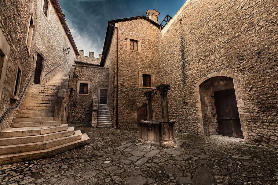 castle, stairs, architecture, scale, construction, old, historically, middle ages, facade, door