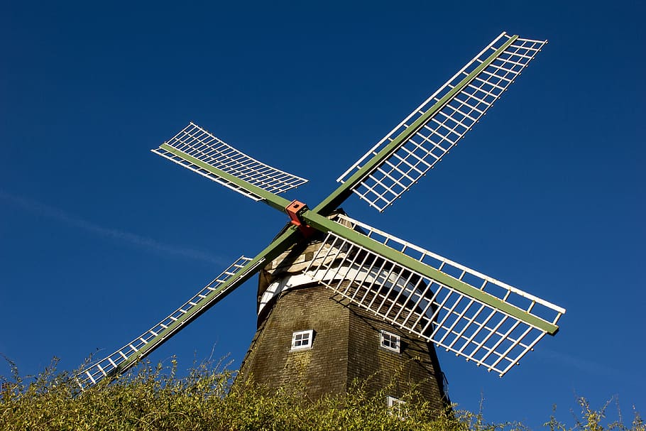 moinho de vento, moinho, historicamente, construção, céu, asa, energia renovável, energia alternativa, conservação ambiental, turbina eólica
