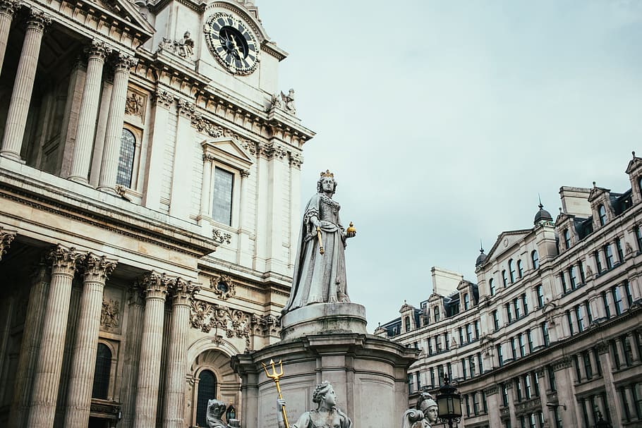 Queen Anne, frente, San Pablo, Reino Unido, Arquitectura, Arte, Británico, Catedral, Iglesia, Corona