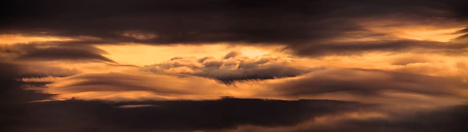 nature, sky, sunset, clouds, evening, night, mood mystical, banner, header, dramatic