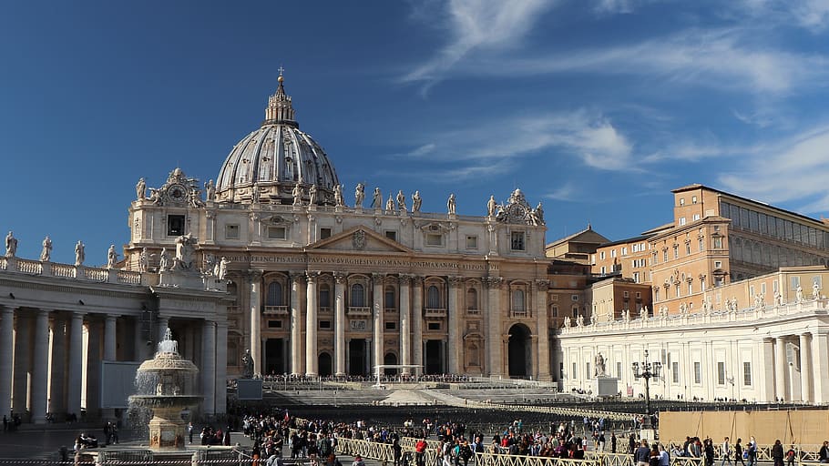 Roma, gereja, kubah, basilika, langit, Vatikan, gereja Santo Petrus, bangunan eksterior, arsitektur, struktur yang dibangun