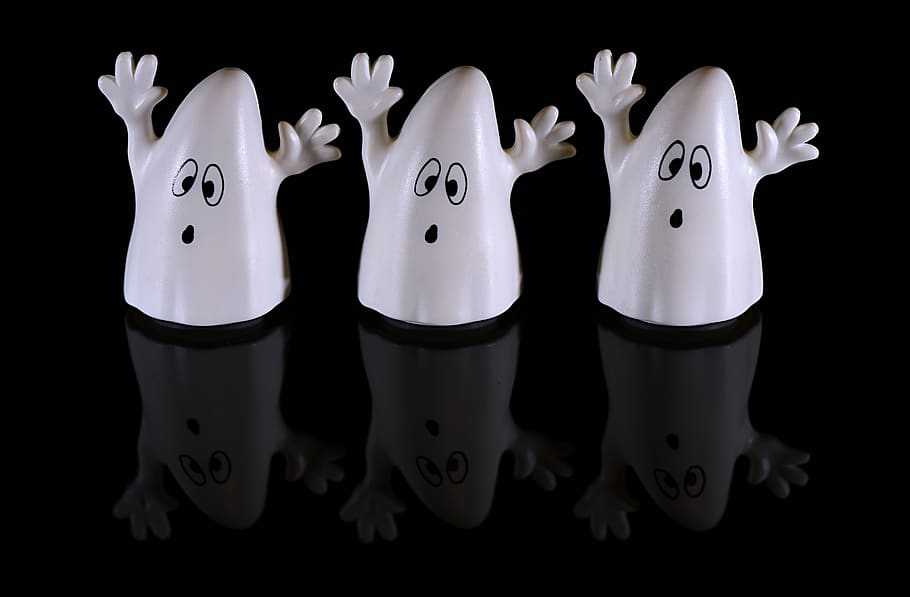 ghost, ghosts, funny, halloween, group, spooky, figure, cute, mirroring, studio shot