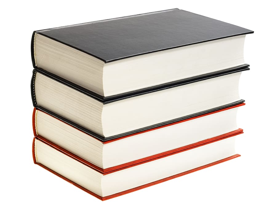 books, book, white, red, pile, stack, paper, white background, cut out, publication