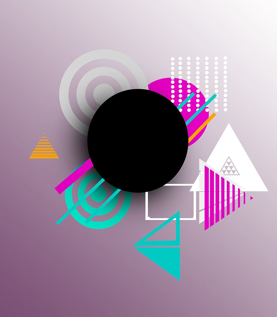 abstract, shape, round, modern, background, logo, pink, black, multi colored, geometric shape
