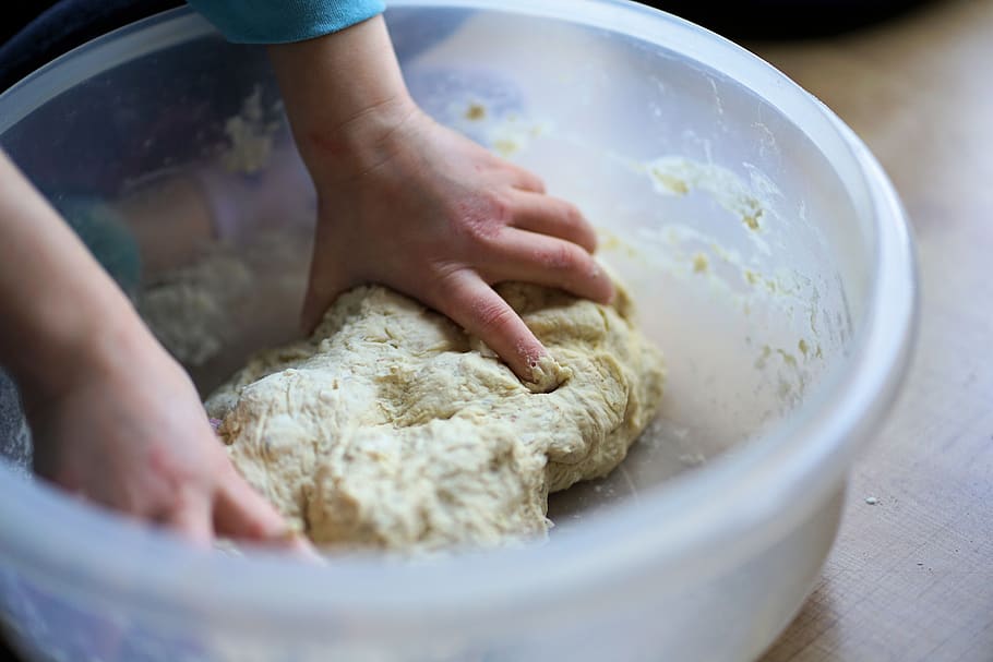 dough, knead, bake, food, cake, eat, delicious, flour, hand labor, cook