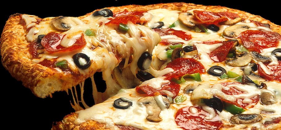 pizza, tertinggi, keju, makanan, segar, enak, makanan dan minuman, produk susu, zaitun, sayur