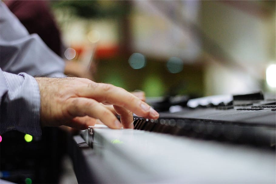 piano, keyboard, alat musik, musisi, tangan, hiburan, tangan manusia, satu orang, musik, peralatan musik