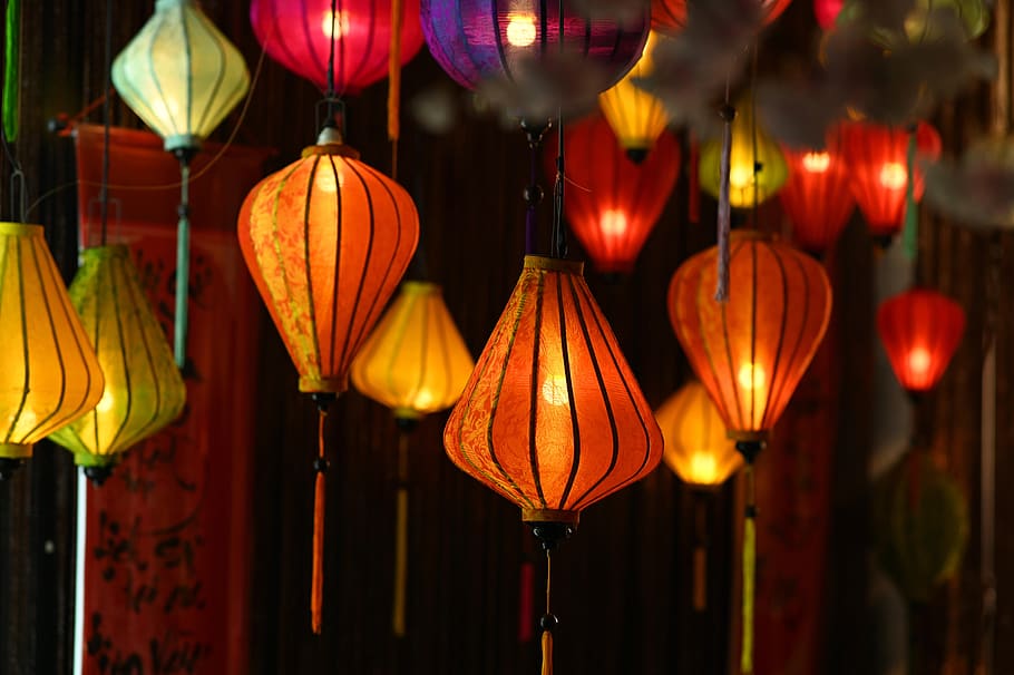 lantern, lowlight, night, warm, classic, chinese, lighting equipment, hanging, illuminated, decoration