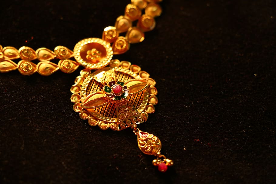 joyería, collar, gema, oro, lujo, brillante, colgante, decoración, precioso, regalo
