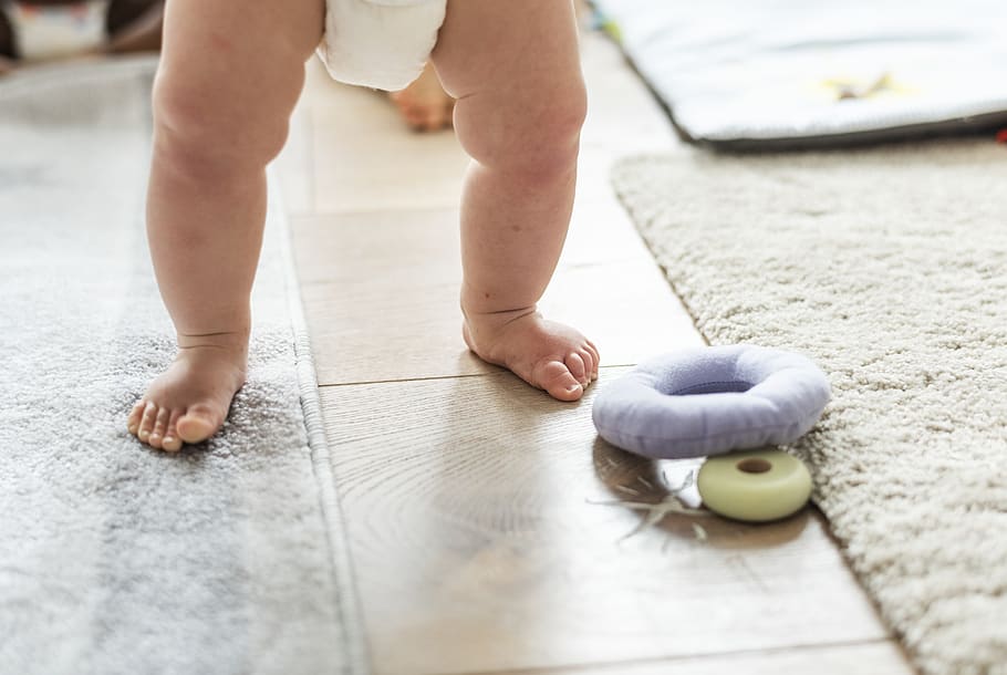 active, baby, baby diaper, baby legs, baby steps, barefoot, carpet, child, childhood, close up