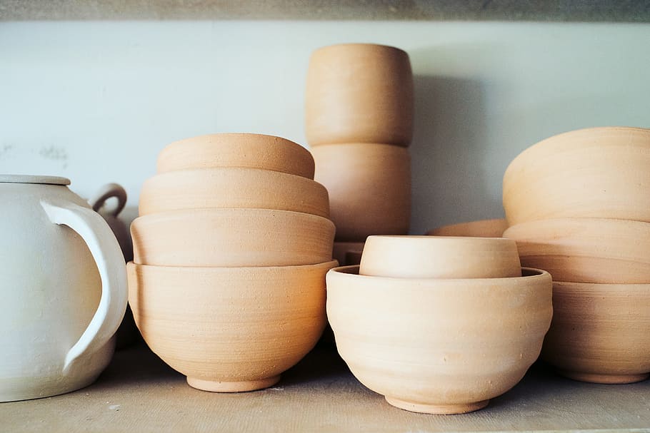 cuencos de cerámica hechos a mano, a7, arte, obras de arte, cuenco, marrón, cerámica, cuenco de cerámica, taller de cerámica, arcilla