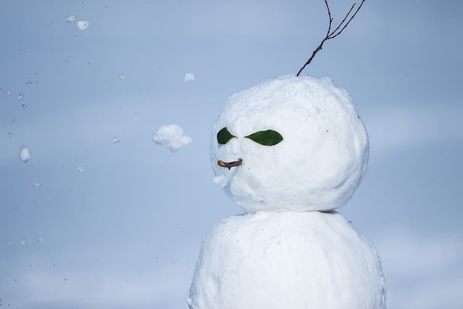 snow, snowman, winter, christmas, fun, snowflakes, pure white, happy, white, cute