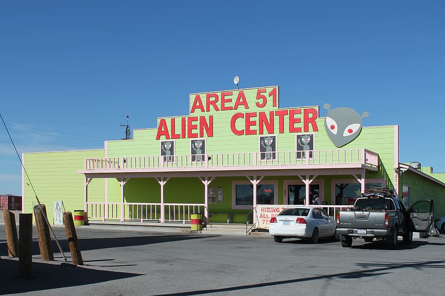 area 51, gift shop, nevada, aliens, usa, ufo, sky, transportation, mode of transportation, architecture